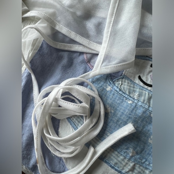 Powerline Womens White Ballerina Balletcore Wrap Long Sleeve Sheer Top Medium - Picture 5 of 8